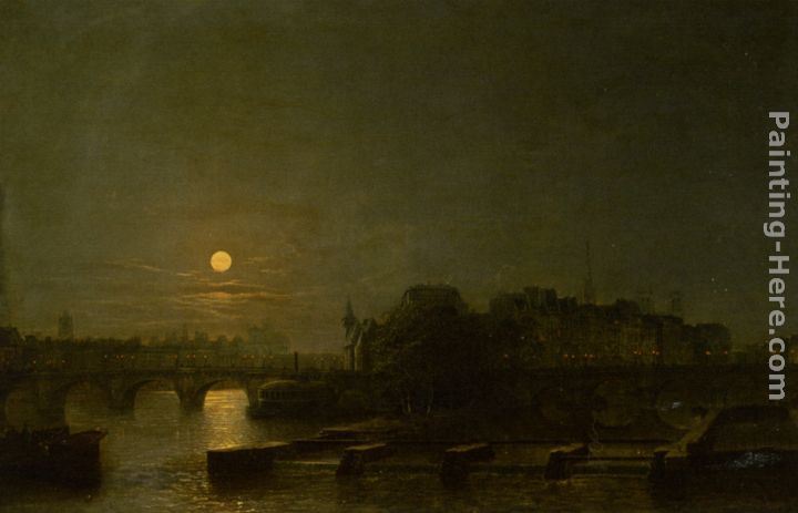 Henry Pether Moonlight Over the Seine